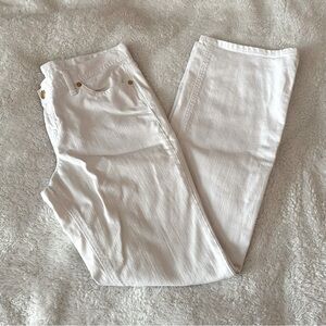 Tory Burch white wide / bootcut leg jeans
